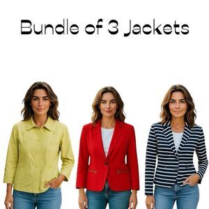 Bundle of 3 Jackets Red Yellow Black Size S Coastal Grandma
